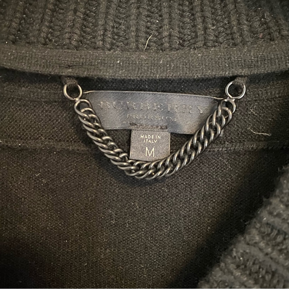 Burberry Cashmere Sweater Men Size M Black - Picture 4 of 9